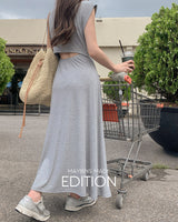 【MADE】Shirring slit long dress