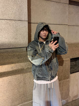 南京ヴィンテージデニムフード付きジャケット