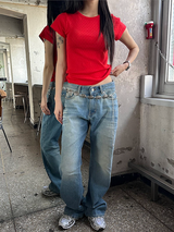 [Unisex] ビンテージダメージデニムパンツ