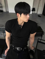 Muscle Fit Round Short-Sleeved Knitwear