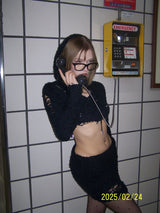 Fromニットスカート (ブラック)