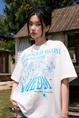 クリスタルローズプリントTシャツ