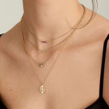 [Worn By BIGBANG DAESUNG,Lee Jeong-shin, SHINee Key, BTOB Hyunsik]  Scattered Kyoto Opal Disc 925 Silver Necklace N034-03G
