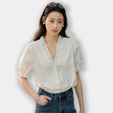 White Jasmine French Lace Blouse