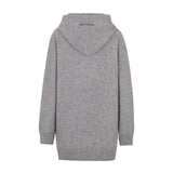 13DE MARZO Bear Knit Hoodie Dress Grey