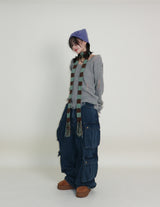 Zelda Double Pocket String Wide Denim Pants