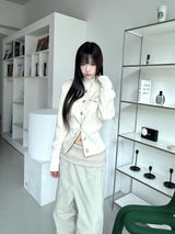 1540. Stand collar button jk (2color)