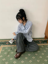 26FW★ [BAONHAUS] Half-Len Over Stripe Shirt