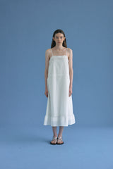 T/T Pin-tuck slip long one-piece (white)