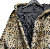 Blurry pattern hooded fur jumper