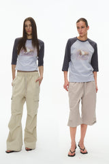 Distressed Flared Cargo Pants