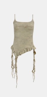 Twist Frill Washed Top