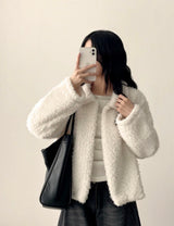 Cyan collar neck popgle short jacket 