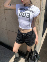 プレイヤー003 クロップ半袖Tシャツ (3 colors)