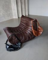Punching Half Moon Round Shoulder Bag