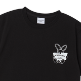 25SS NEWSPAPER RABBIT SHORT SLEEVE T-SHIRT BLACK