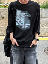 タイムプリンティング長袖Tシャツ