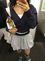 【即日発送】Pumpkin Check Mini Skirt