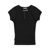 サイドバックルリブTシャツ (CHARCOAL) F25QB110