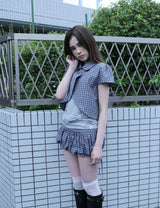 チェッカード パンプキン スカートパンツ(NAVY)