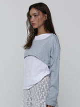 Cotton Cropped Top_Skyblue