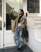 イニット エンボ ダーティーウォッシュ ストレートデニムパンツ