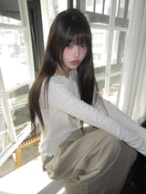 Sidu フローラルウェーブロングスリーブTシャツ