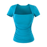 Lena Square Shirring Top
