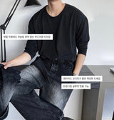 [Premium] LMN of U-neck Long-sleeved T-shirt (2 colors)