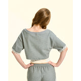 [GirlyFancyClub] Sweet and spicy sporty lazy grey high-waisted cropped T-shirt