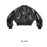 Ebonic Crop Leather MA-1