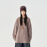 TopBasics カラースリムストライプ長袖Tシャツ