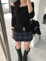 レースオフショルダーTシャツ(3 colors)
