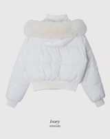#Winter 2WAYファーフードクロップパディング (3color)