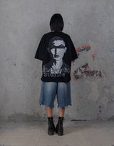 HIERARCHY STUDIOS TYPEWRITER - ブラックビジランテオーバーサイズTシャツ