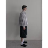 Vintage washing beige check shirts
