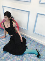 Shirring cancan midi skirt (2color)