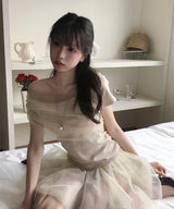 [ pure guest look 💍 ] ニーフシャアシンメトリカルワンショルダートップ