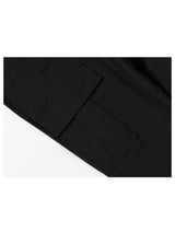 PATCH POINT NYLON CARGO HALF PANTS - BLACK