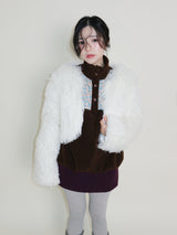 Angel Hairri Fur ボレロ ショートジャケット (Semi Cropped Jacket)