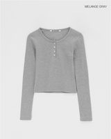 [MADE] Chikapo Henley Neck V-neck Long Sleeve T-shirt