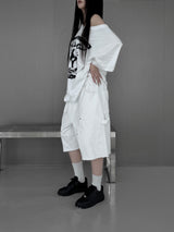 rivet flow bermuda pants (3color)