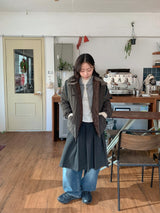 Qumi High Neck Wool Padding Jumper