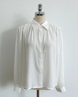 Deven Shirring Collar Chiffon Blouse
