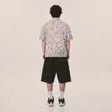 botanical drawing open collar shirt_ivory