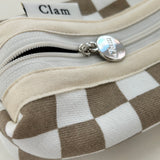 Clam ラウンドペンケース _ チェッカーボードモカ