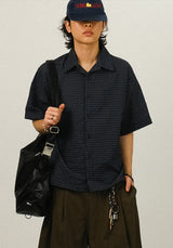 KEN Wrinkle Crop Check Half Shirts