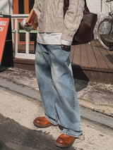 シェルウォッシングワイドバルーンデニムパンツ