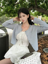 [MADE] Ghibli, striped cropped cardigan