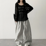 レオストラップバンディングワイドパンツ